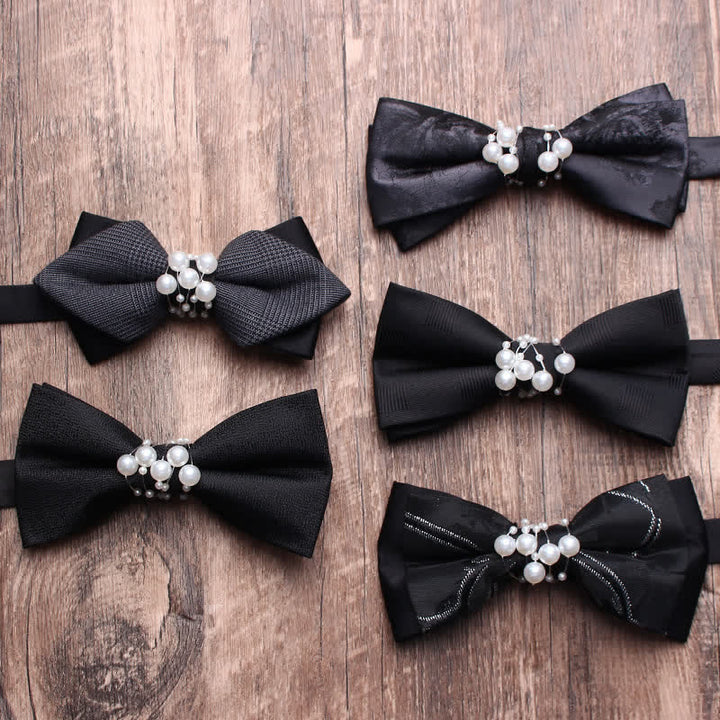Papillon da uomo con perle nere - image 0