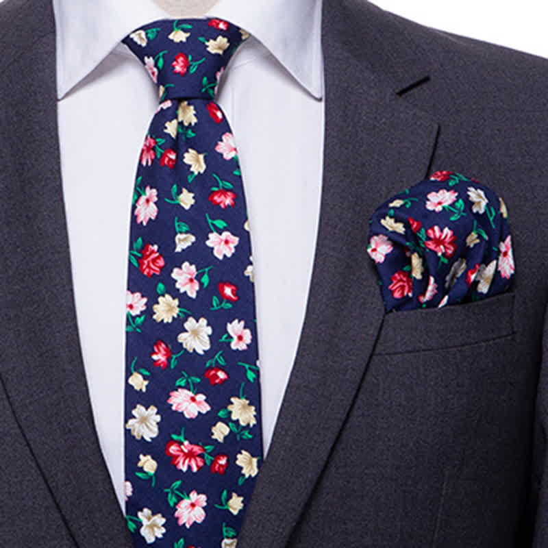 Set di 2 cravatte floreali in stile bohémien da uomo