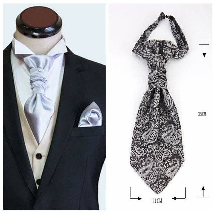 Cravatta pre-annodata con gilet da uomo in stile Paisley 