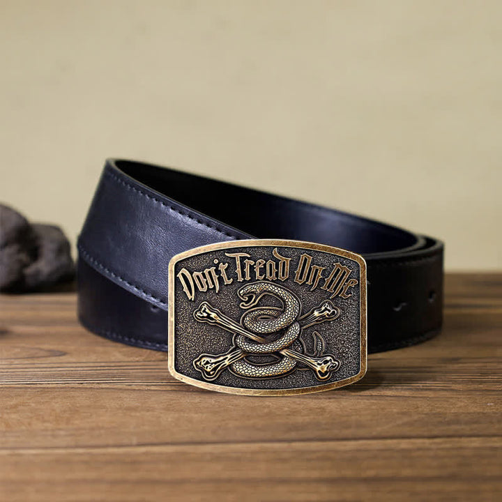 Cintura in pelle con fibbia Attitude Skull Rattlesnake fai da te da uomo