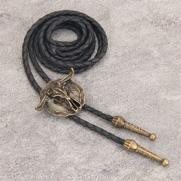 Cravatta Bolo con testa di toro del rodeo del selvaggio Western