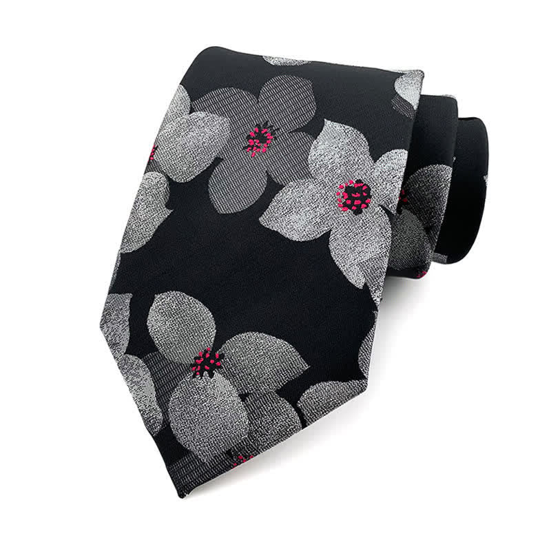 Cravatta elegante da uomo con motivo floreale a fiori grandi