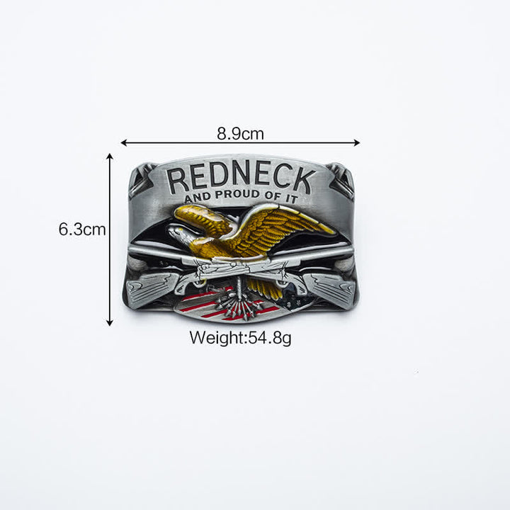 Cintura in pelle con fibbia aquila smaltata Redneck fai da te da uomo