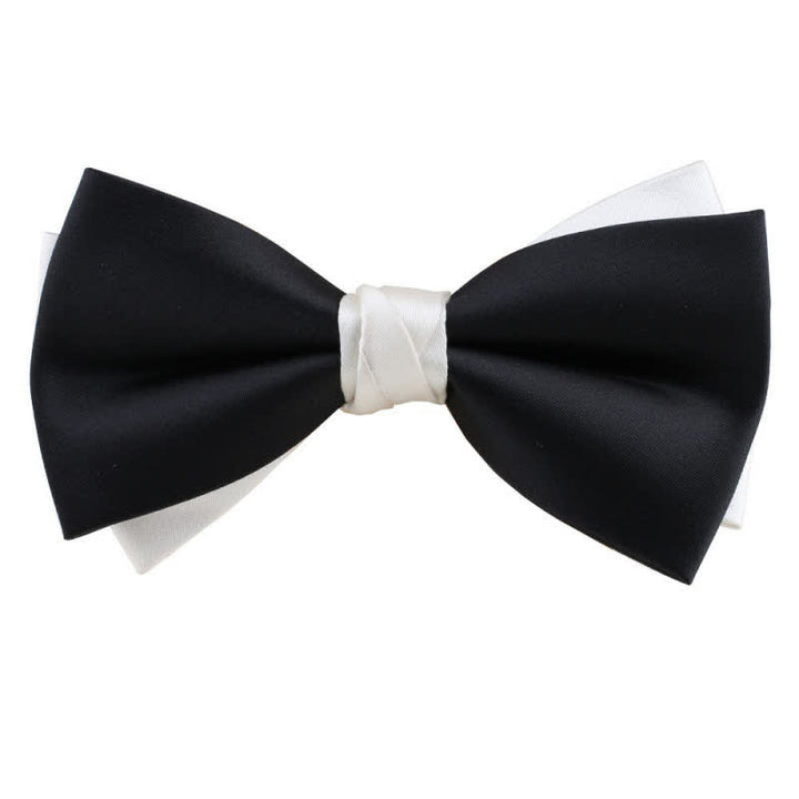 Papillon asimmetrico bicolore da uomo - Bianco e nero #2 - image 19