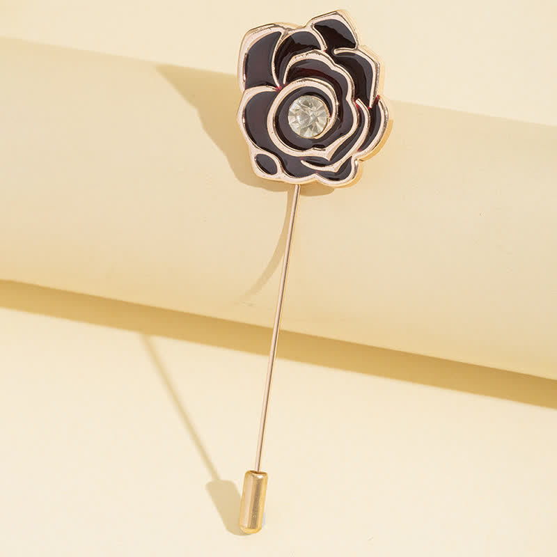 Spilla da donna con fiore di rosa nera