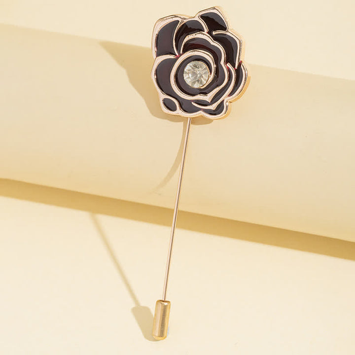 Spilla da donna con fiore di rosa nera