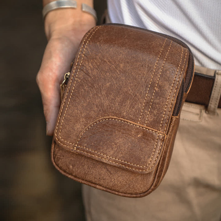Borsa da viaggio con cintura in pelle nabuk con chiusura magnetica e cerniera