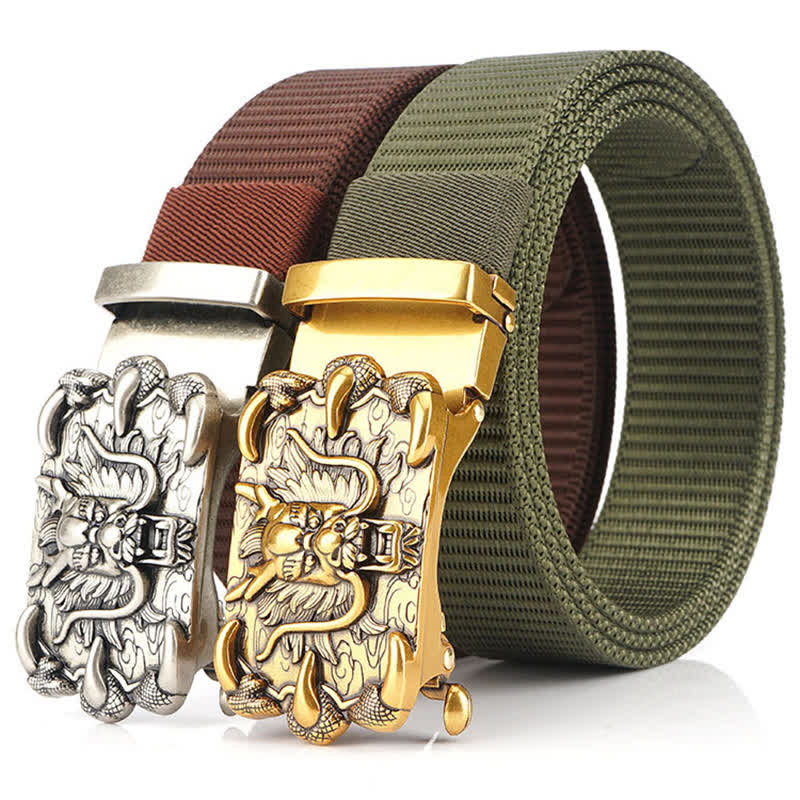 Cintura in nylon con decorazione drago casual da uomo