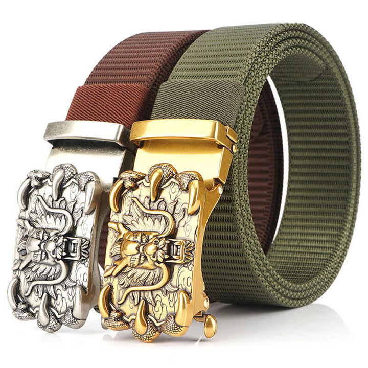 Cintura in nylon con decorazione drago casual da uomo