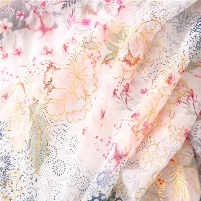 Sciarpa in pizzo floreale sottile in voile da donna
