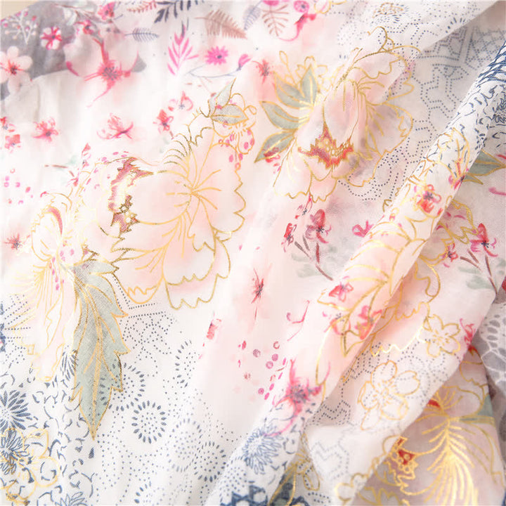 Sciarpa in pizzo floreale sottile in voile da donna