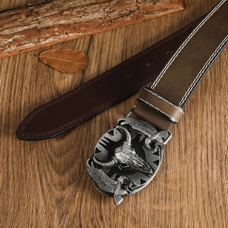 Cintura in pelle vintage Bull &amp; Dual Eagles da uomo