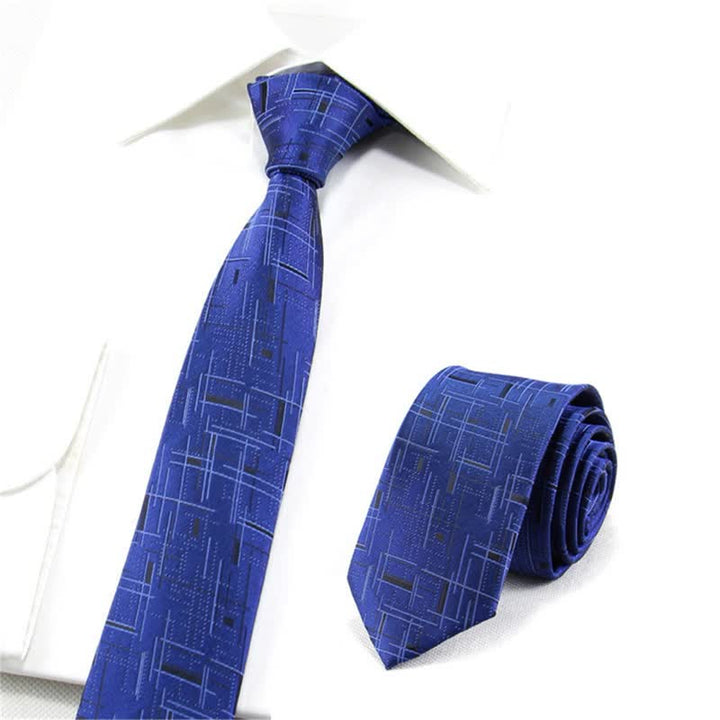 Cravatta sottile da uomo, moderna e alla moda, con linee abbaglianti