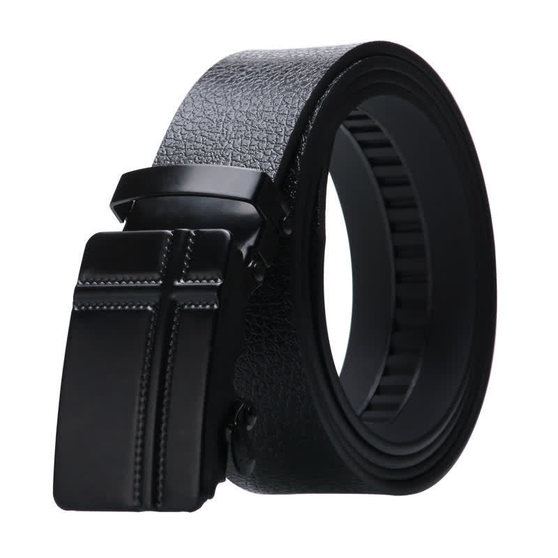 Cintura da uomo in pelle nera con fibbia automatica - Stile n. 3 - Nero - 42 - image 8