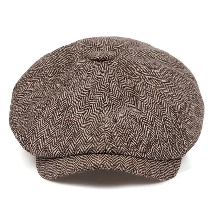 Cappello basco ottagonale a spina di pesce retrò - Caffè leggero - Regolabile (circa 22"-24") - image 9