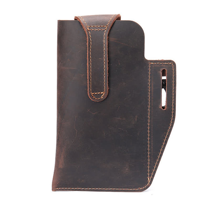 Borsa a tracolla in pelle Crazy Horse minimalista per telefono