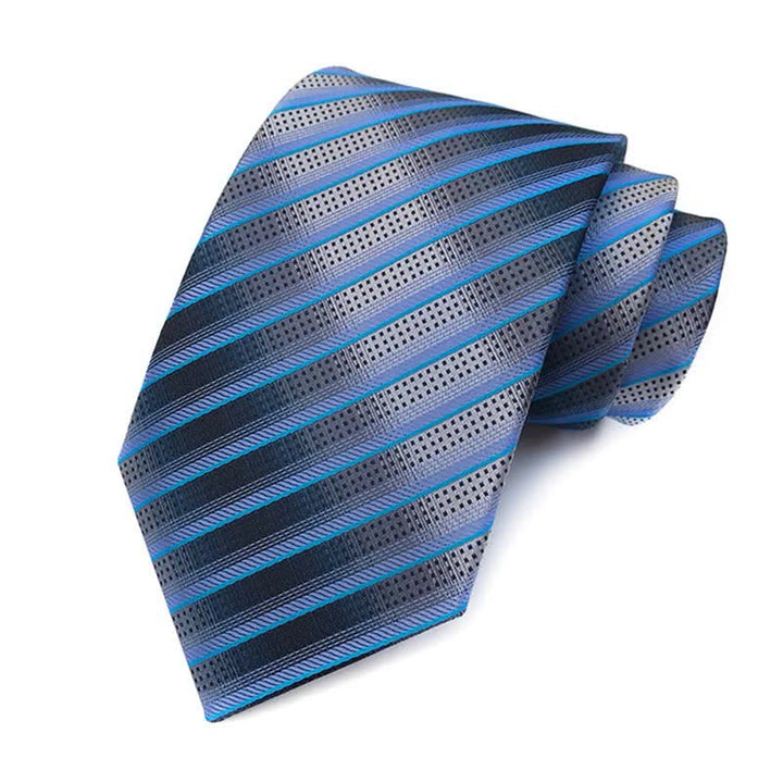 Set di 3 cravatte a righe blu e grigie moderne da uomo