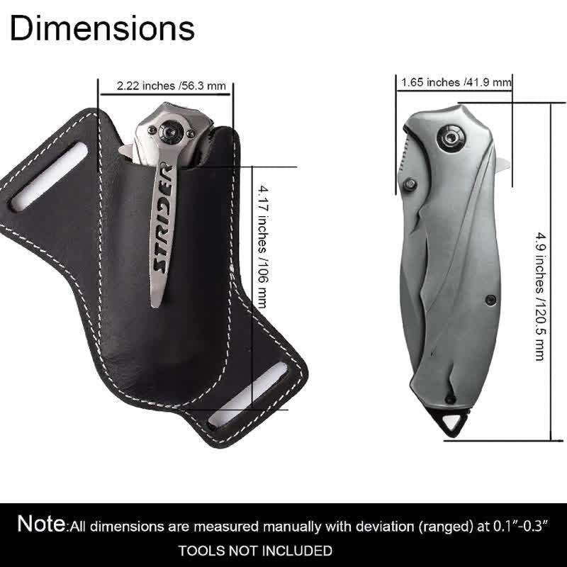 EDC Coltello pieghevole Fodero Fondina in pelle Cintura Borsa
