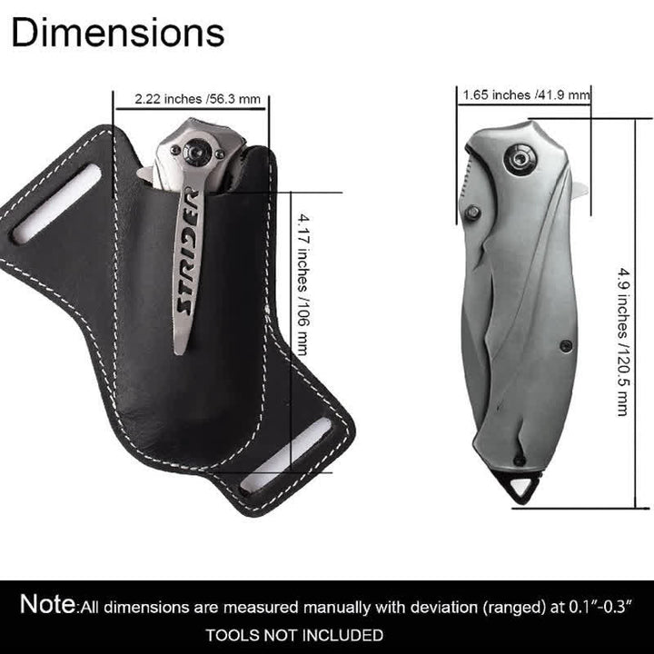 EDC Coltello pieghevole Fodero Fondina in pelle Cintura Borsa
