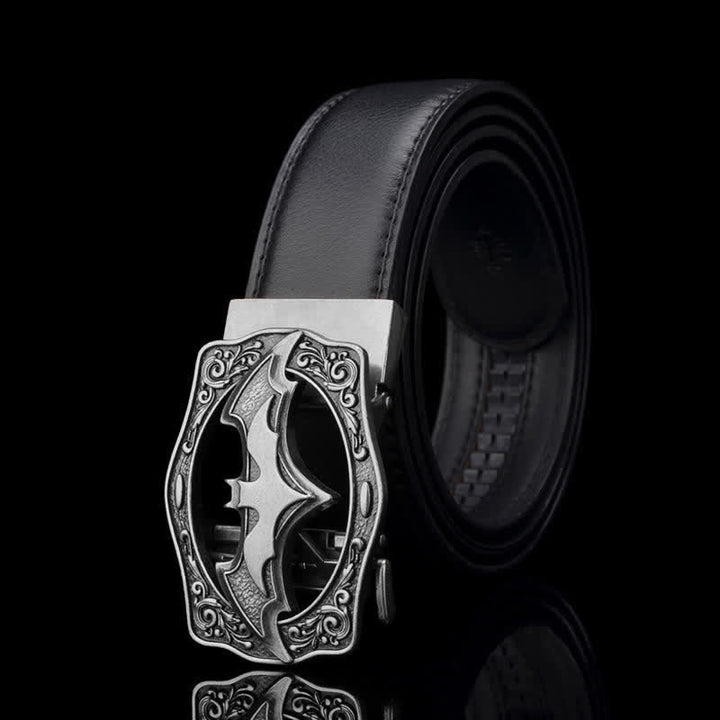 Cintura in pelle con fibbia Bat Hollow da uomo