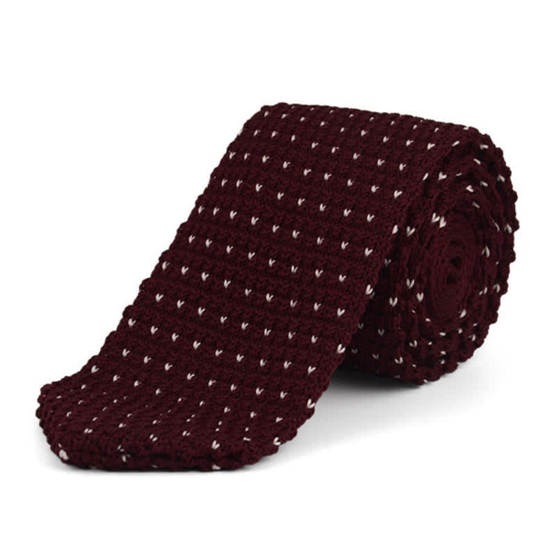 Cravatta lavorata a maglia con motivo a pois a V maculato da uomo