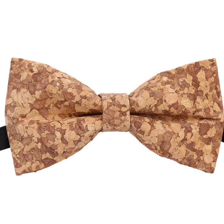 Papillon in legno con linee grafiche in sughero da uomo - Stile n. 2 - image 3