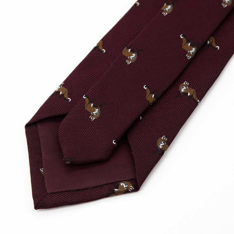 Cravatta da uomo bordeaux "Prowling Little Foxes"