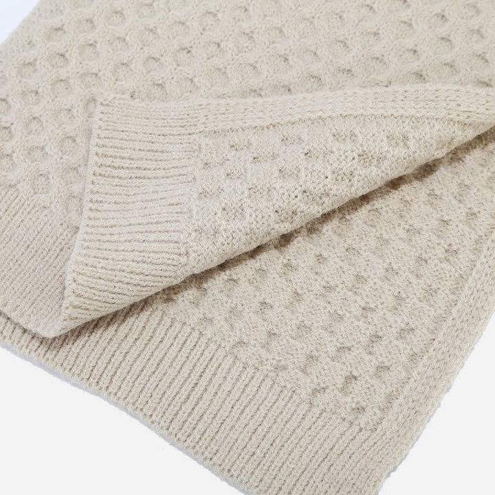 Set di 3 cappelli, sciarpe e guanti lavorati a maglia incrociati da donna