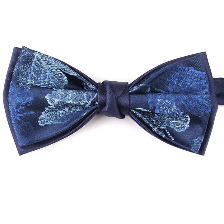 Papillon elegante da uomo con motivo floreale botanico - Blu #3 - image 15