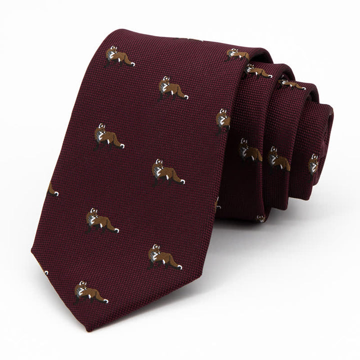 Cravatta da uomo bordeaux "Prowling Little Foxes" - Borgogna - image 0