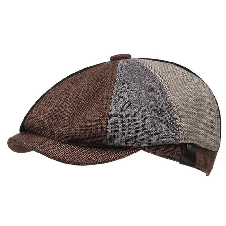 Cappello basco ottagonale in lino casual da artista