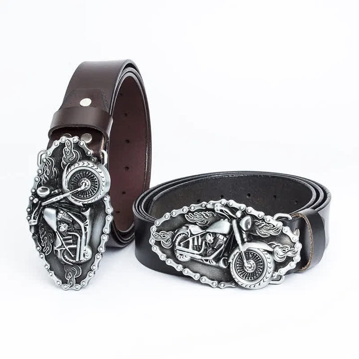 Cintura in pelle da motociclista punk da uomo