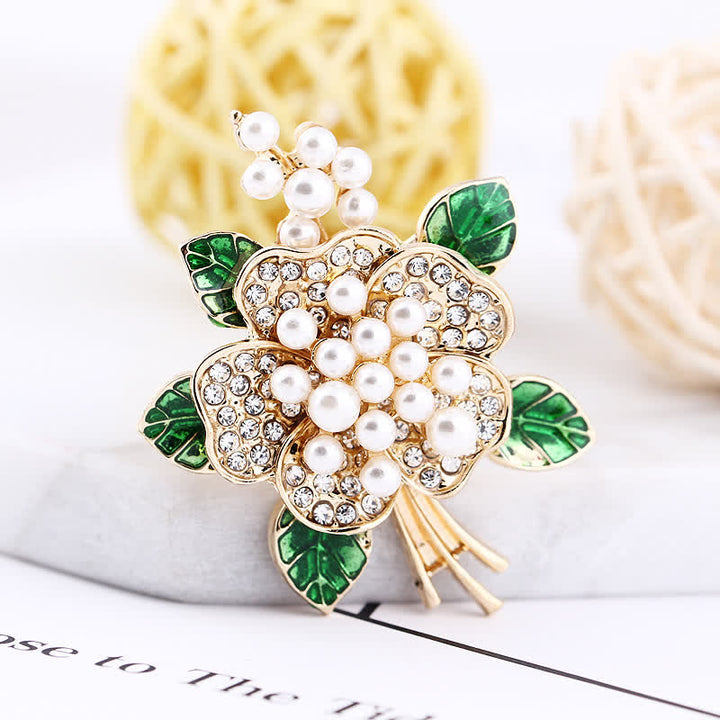 Spilla floreale con stami di perle da donna - image 2