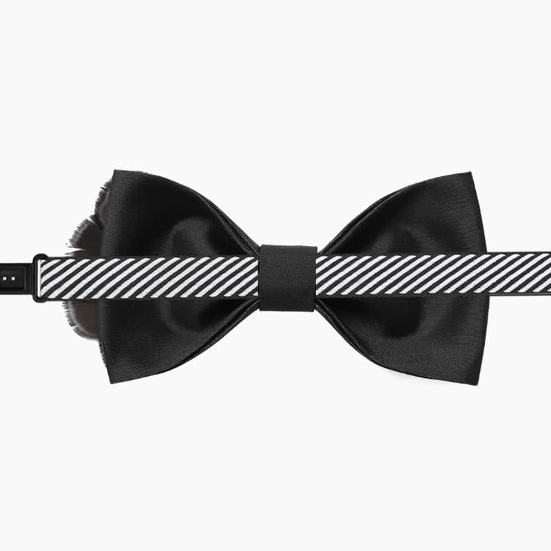 Papillon con piume di gazza blu e nero