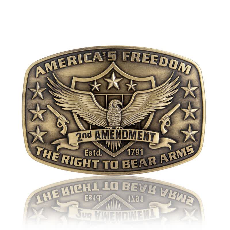 Cintura in pelle con fibbia America's Freedom Eagle fai da te da uomo