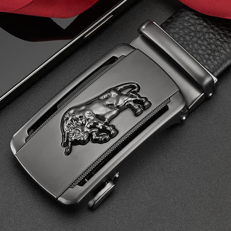 Cintura in pelle con fibbia automatica Fierce Cattle Bull da uomo