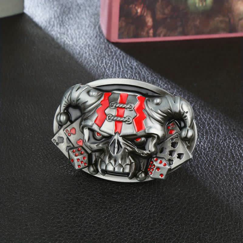 Cintura in pelle con fibbia Joker Clown Skull fai da te da uomo