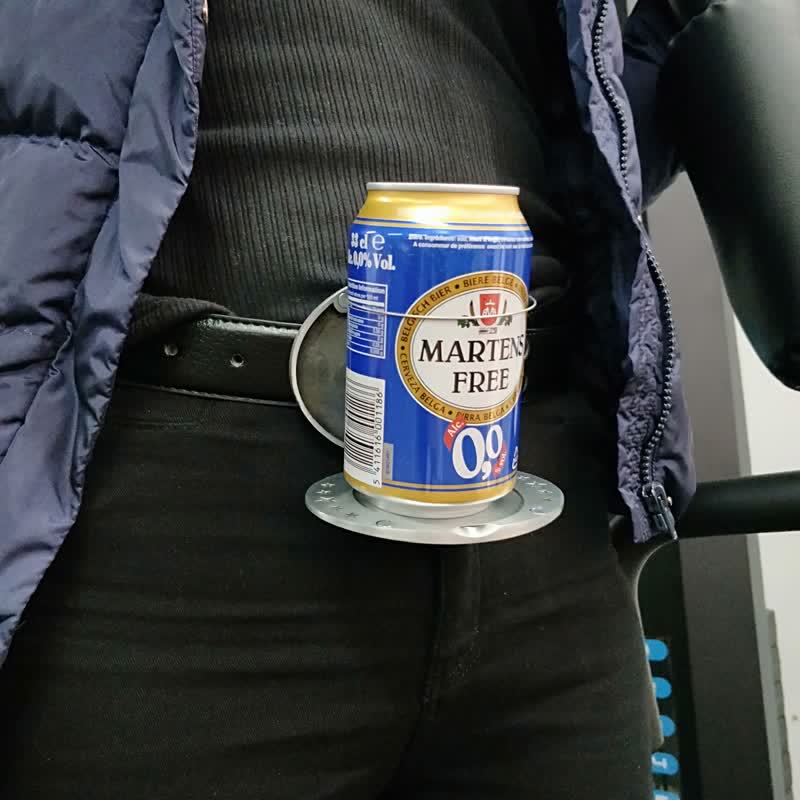 Cintura in pelle con fibbia porta birra creativo fai da te per uomo, da ciclista