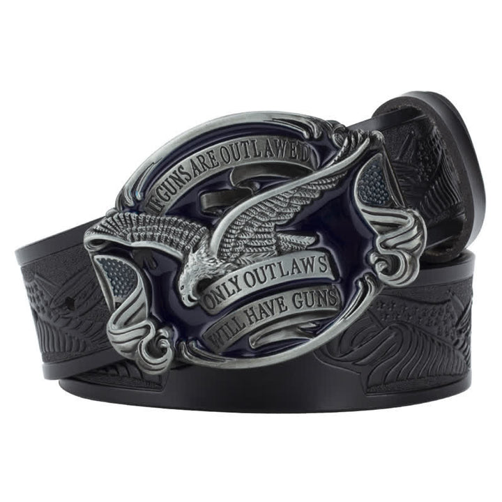 Cintura in pelle con bandiera americana Soaring Eagle da uomo