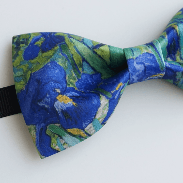 Papillon da uomo con stampa a olio creativo, motivo iris verde