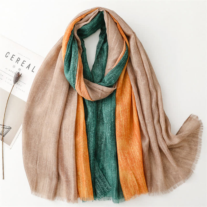 Sciarpa leggera da donna con cuciture colorate miste