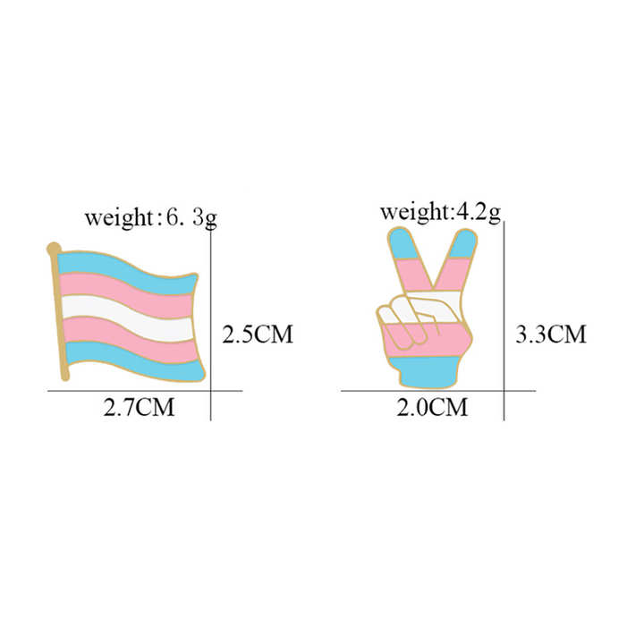 Spilla con bandiera arcobaleno rosa e blu Pride Day da 6 pezzi