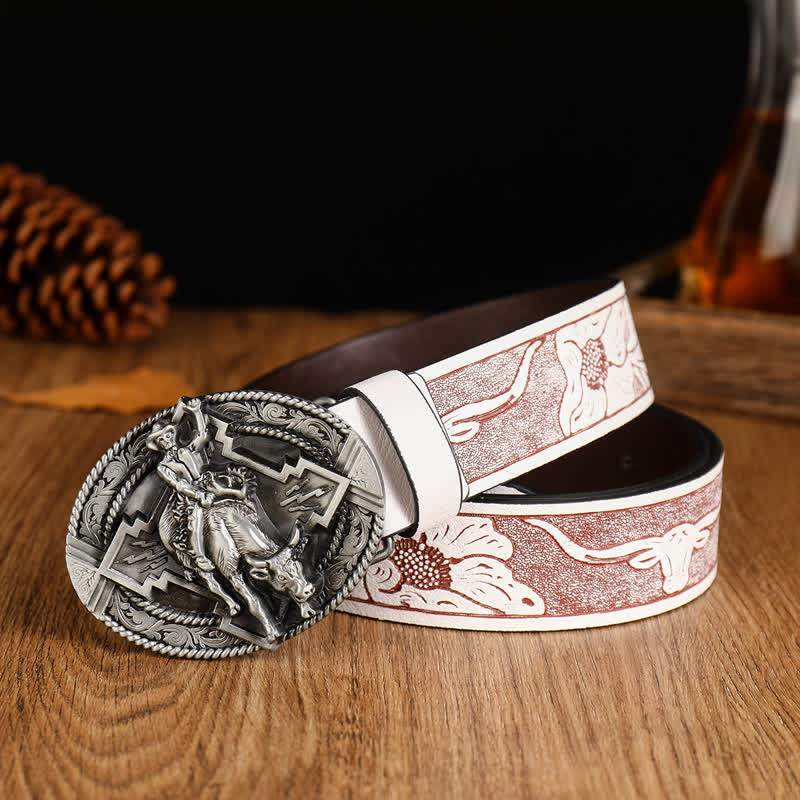 Cintura in pelle di toro da equitazione dominante da uomo