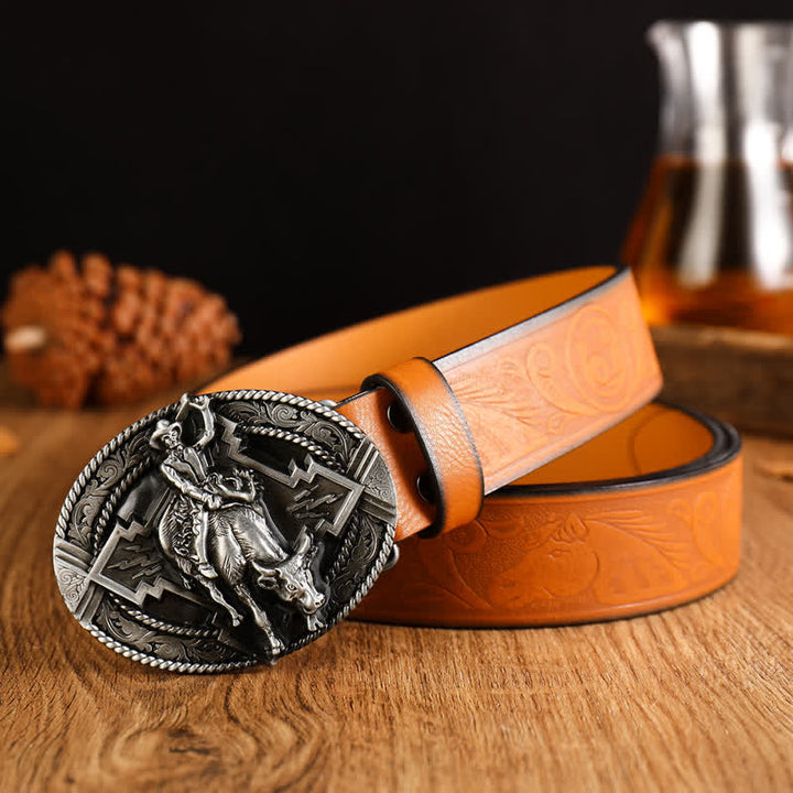 Cintura in pelle di toro da equitazione dominante da uomo