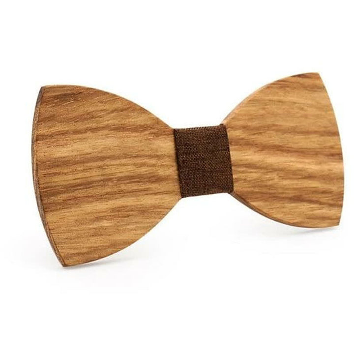 Papillon in legno con venature naturali da uomo - Caffè - image 5