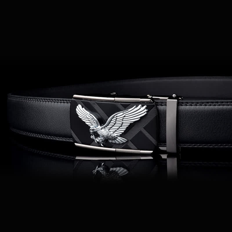 Cintura in pelle con fibbia automatica Animal Eagle da uomo