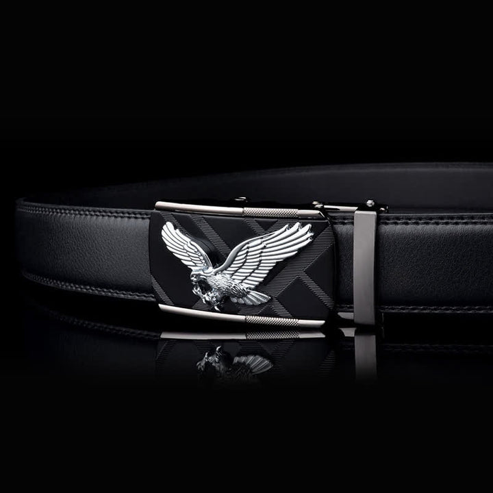 Cintura in pelle con fibbia automatica Animal Eagle da uomo