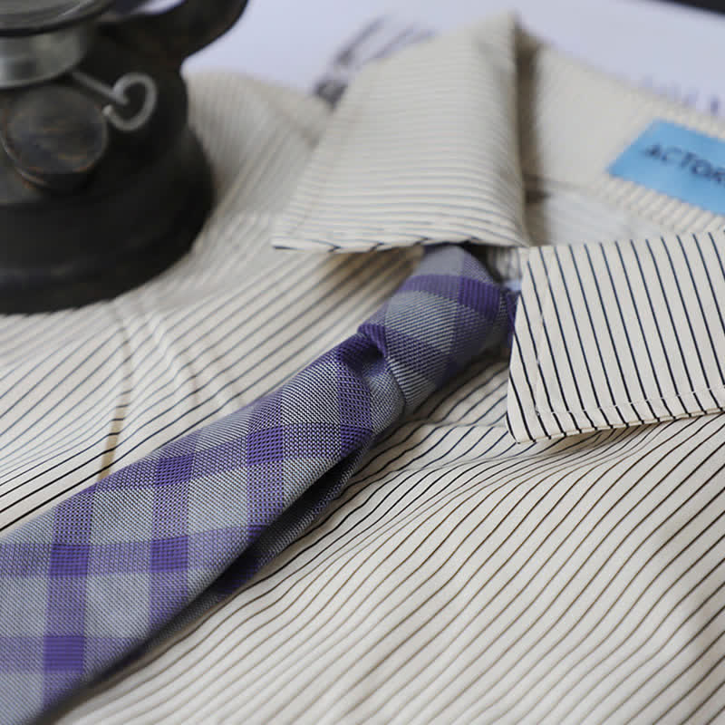 Cravatta a quadri bicolore in stile preppy da uomo - image 1