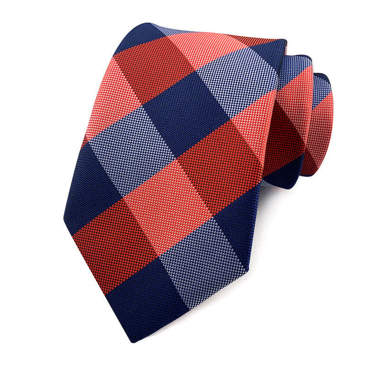 Smoking da uomo attillato con cravatta scozzese - Rosso - image 17