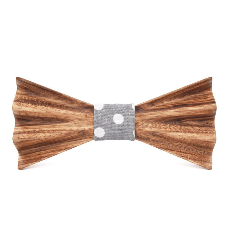 Papillon in legno piegato 3D stereo marrone da uomo - Grigio - image 2